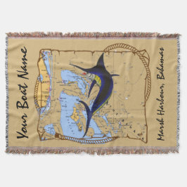Bahamas Marlin Throw Blanket Deken
