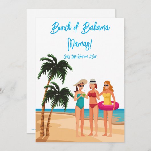 Bahamas Meisjesreis Bachelorette Feest Vakantie Kaart (Voorkant / Achterkant)