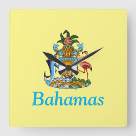 Bahama's met wapen (Caribisch paradijs) Vierkante Klok