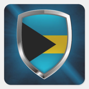 Bahamas Mettalic Emblem Vierkante Sticker