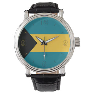 Bahamas National Flag Elegant Patriotic Horloge