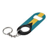 Bahamas National Flag Patriotic Mini Flessenopener (Voorkant Gekanteld)