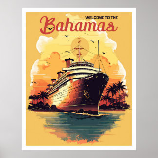 Bahamas Oceaanlijner Reis Kunst Poster