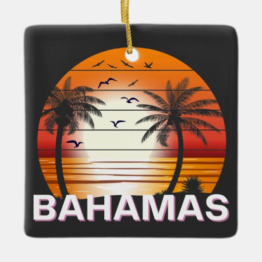 Bahamas  Palm Trees Summer Beach Keramisch Ornament (Voorkant)