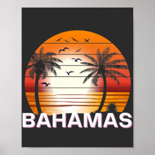 Bahamas Palm Trees Summer Beach Poster