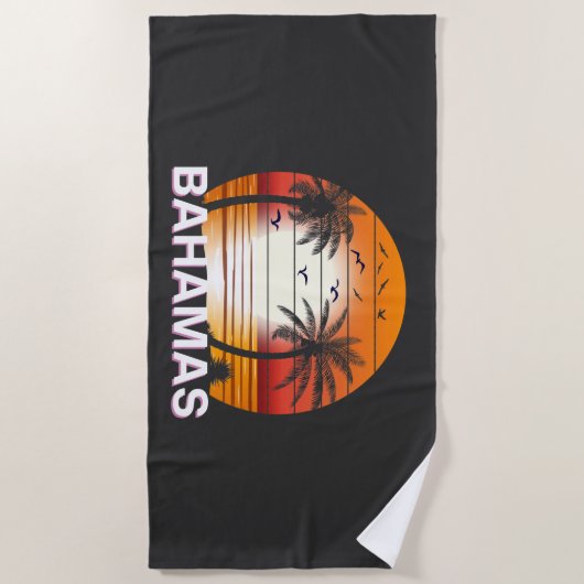 Bahamas Palm Trees Summer Beach Strandlaken (Voorkant)