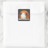 Bahamas  Palm Trees Summer Beach Vierkante Sticker (Tas)