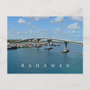 Bahamas Paradise Island-brugzicht op ansichtkaart Briefkaart