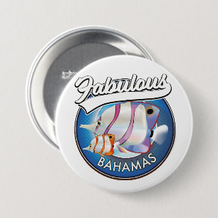Bahamas prachtig logo ronde button 7,6 cm