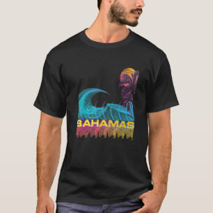 Bahamas Retro 80s Stijl Surf Vaporgolf T-shirt
