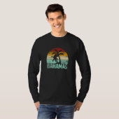 Bahamas Retro Palm Tree  Sunset Souvenir Va T-shirt (Voorkant volledig)