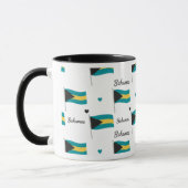 Bahamas Roots Pattern Mug | Caribbean Flag (Gauche)