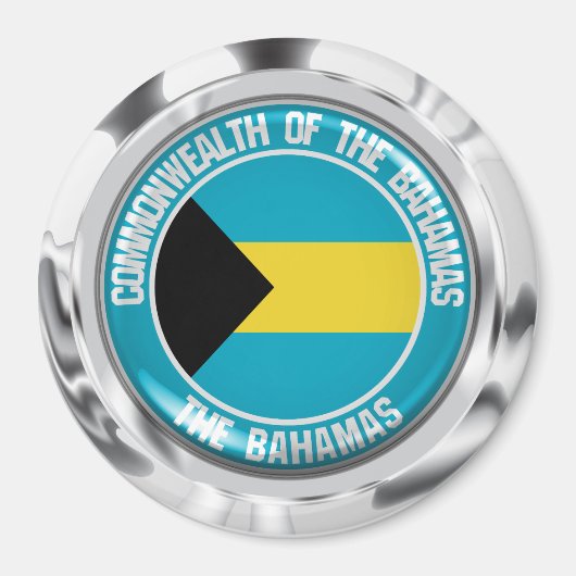 Bahamas Round Emblem Magneet (Voorkant)