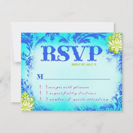 BAHAMAS RSVP 2 Linnen Papier Kaart (Voorkant)