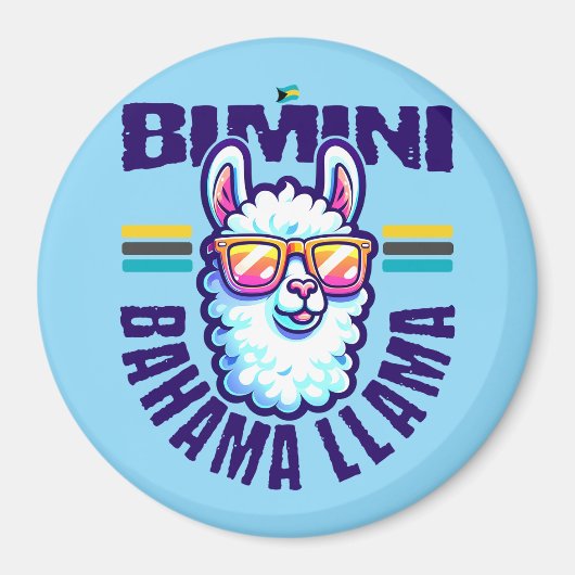 Bahamas Souvenir Gift: Bimini Bahamas Bahama Llama Magneet (Voorkant)