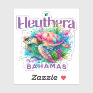 Bahamas Souvenir Gift: Eleuthera Bahamas Schildpad Sticker
