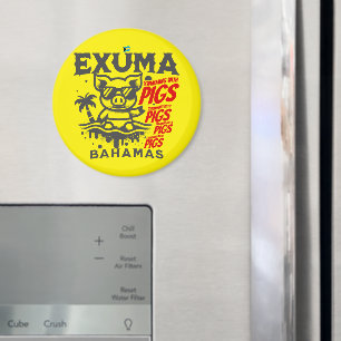 Bahamas Souvenir Gift: Exuma Bahamas Zwemvarkens Magneet