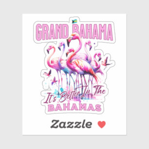 Bahamas Souvenir Gift: Grand Bahama Flamingo Bird Sticker