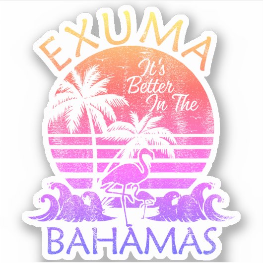 Bahamas Sticker Exuma Vakantie Strand Cruise (Voorkant)
