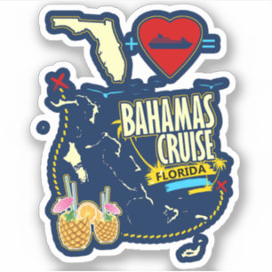 Bahamas Sticker Vakantie Strand Cruise Trip Florid