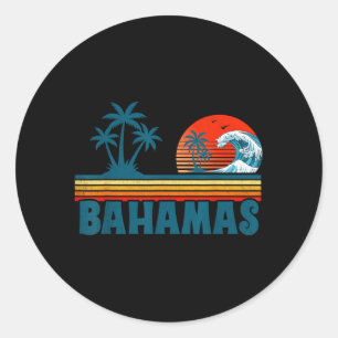 Bahama's strand tropische zomervakantie palmboom ronde sticker