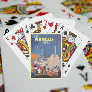 Bahamas Travel Art, Fly Nassau door Clipper Speelkaarten