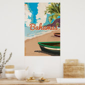 Bahamas vintage-poster poster (Keuken)