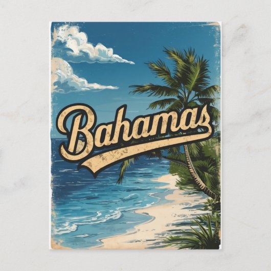 Bahamas Vintage Travel Briefkaart (Voorkant)