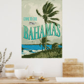 Bahamas Vintage Travel Poster (Keuken)