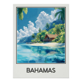 Bahama's vintage, tropische strandhut perfect poster