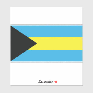 Bahama's Vlag in blauw, zwart en geel Sticker