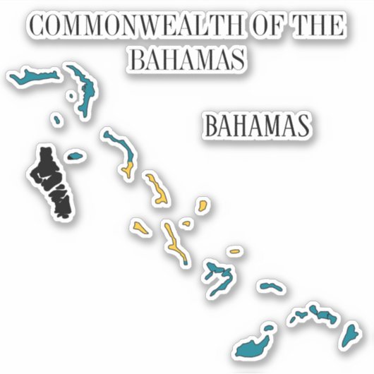 Bahamas-vlag Sticker (Voorkant)