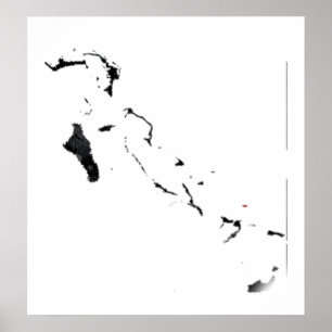 Bahamas - Vlaggenkaart, volledig formaat Poster