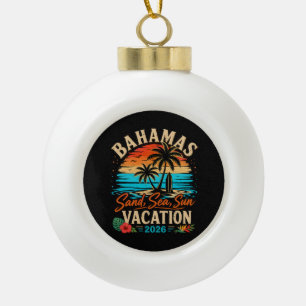Bahama's Zand Zee Zon Vakantie 2026 Keramische Bal Ornament