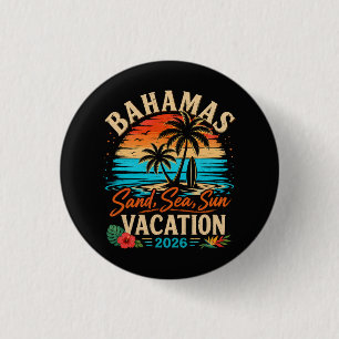 Bahama's Zand Zee Zon Vakantie 2026 Ronde Button 3,2 Cm