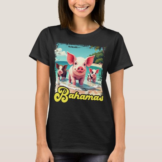 Bahamas Zwemvarkens - Exuma Pig Beach Adventure T-shirt (Voorkant)