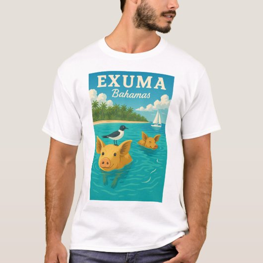 Bahamas Zwemvarkens Tropisch Strand Exuma 2025 T-shirt (Voorkant)