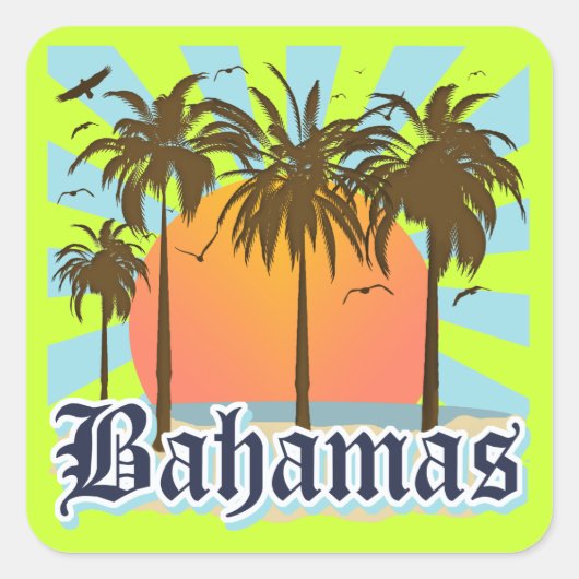 Bahamaseilanden Vierkante Sticker (Voorkant)