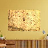 BahamasPanoramic MapBahamas Canvas Afdruk (Insitu (Woonkamer))