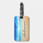 Bahamasstrandzonnopster Bagagelabel (Achterkant verticaal)