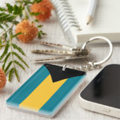 Bahamasvlag Acrylische Sleutelhanger (Voorkant Rechts)
