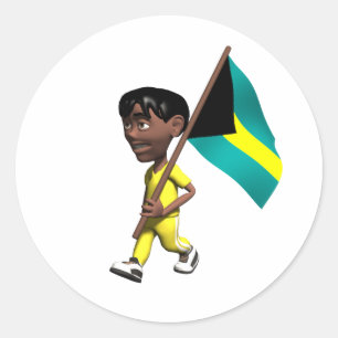 Bahamian Boy Ronde Sticker