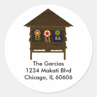 Bahay Kubo adreslabel Ronde Sticker