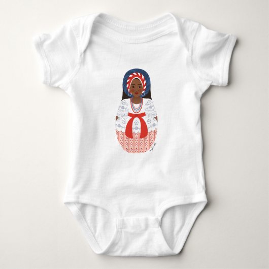Bahia Braziliaanse Matryoshka Baby Bodysuit (Voorkant)
