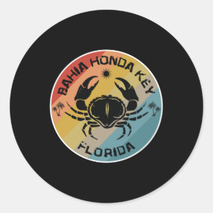 Bahia Honda Key Florida Crab Art Ronde Sticker