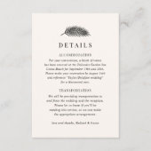 Bahia Minimal Palm Leaf Wedding Details Informatiekaartje (Voorkant)