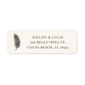 Bahia Simple Minimal Palm Leaf Retouradres Etiket (Voorkant)