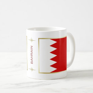 Bahrain Flag + Map-Mok Koffiemok