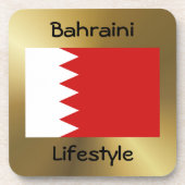 Bahrain Flag+Text Onderzetter (Voorkant)