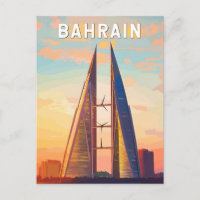 Bahrein Illustration Travel Art Vintage